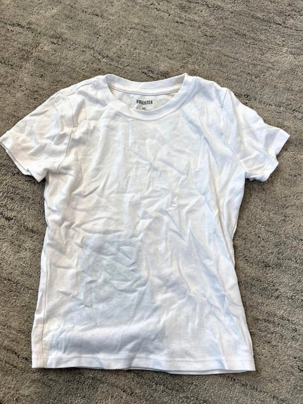 Hollister Cotton Icon Crew T-Shirt White Short Sleeve Tee